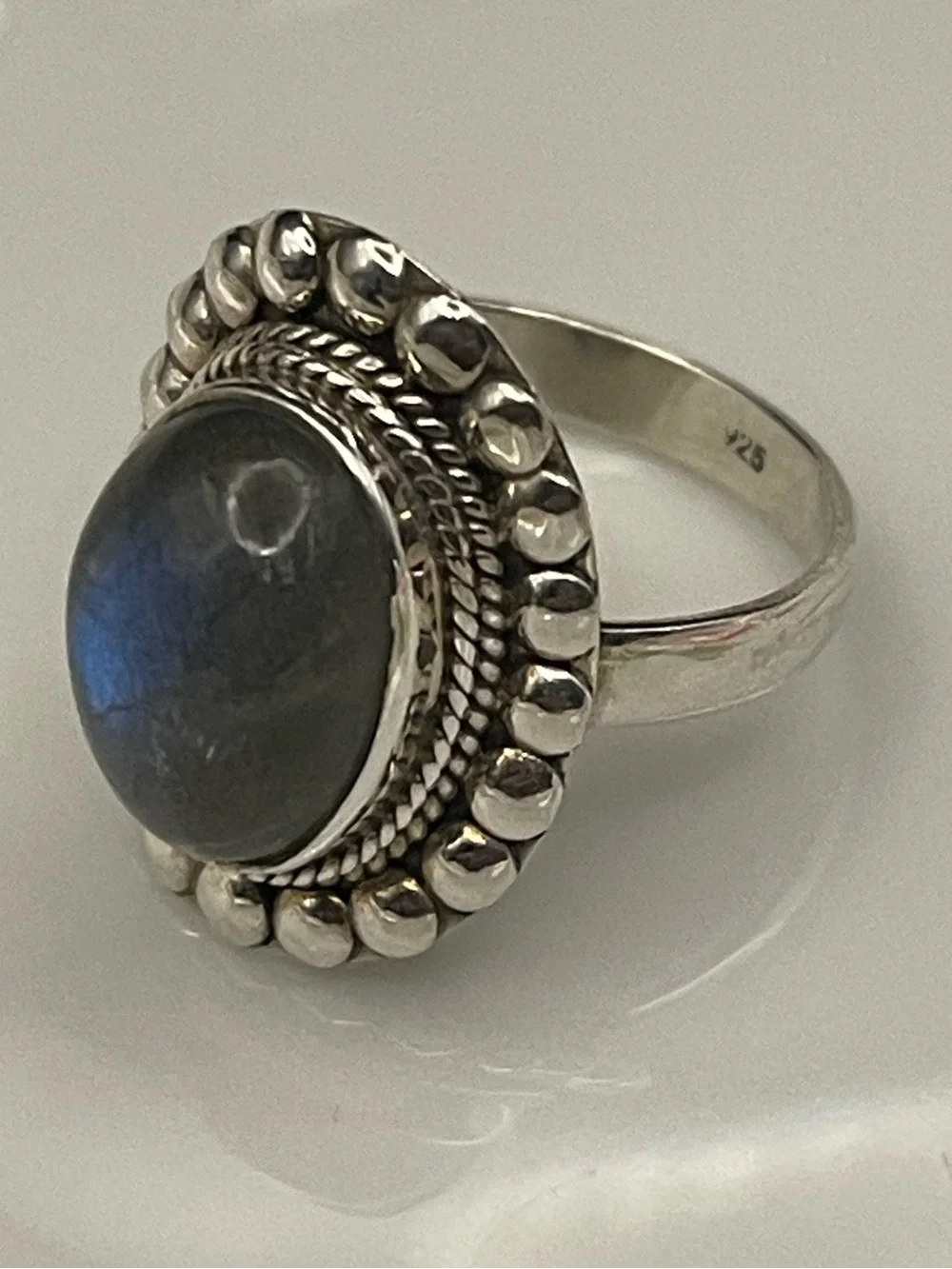 NWOT stunning 925 SS Natural Labradorite ring size 8